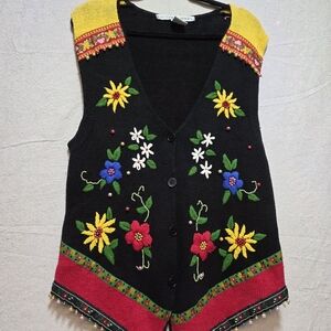 Vintage Victoria Jones Beaded Sweater Vest - Women's Embroidery